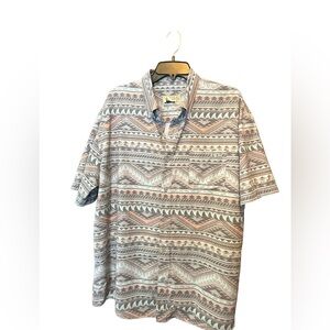 Huk Men's Aztec Pattern Shirt - Gray and White